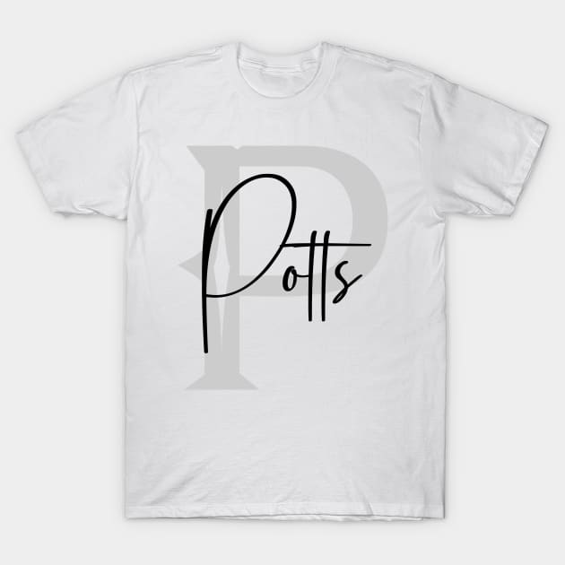 Potts Second Name, Potts Family Name, Potts Middle Name T-Shirt by Huosani